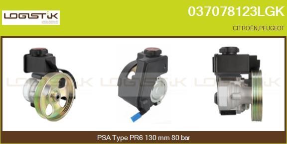 LGK 037078123LGK Hydraulic Pump, steering system 037078123LGK: Buy near me in Poland at 2407.PL - Good price!