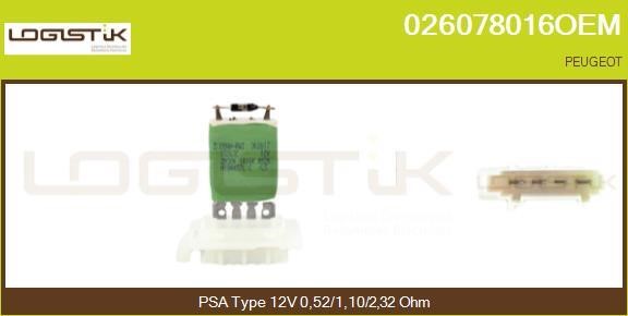 LGK 026078016OEM Resistor, interior blower 026078016OEM: Buy near me at 2407.PL in Poland at an Affordable price!