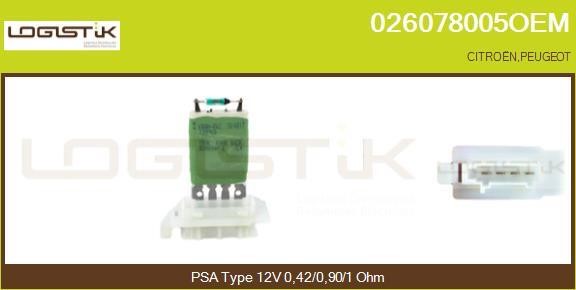 LGK 026078005OEM Resistor, interior blower 026078005OEM: Buy near me in Poland at 2407.PL - Good price!
