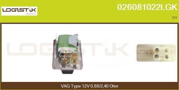 LGK 026081022LGK Resistor, interior blower 026081022LGK: Buy near me in Poland at 2407.PL - Good price!