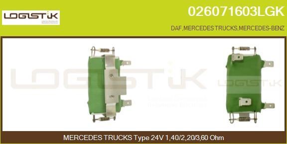 LGK 026071603LGK Resistor, interior blower 026071603LGK: Buy near me in Poland at 2407.PL - Good price!