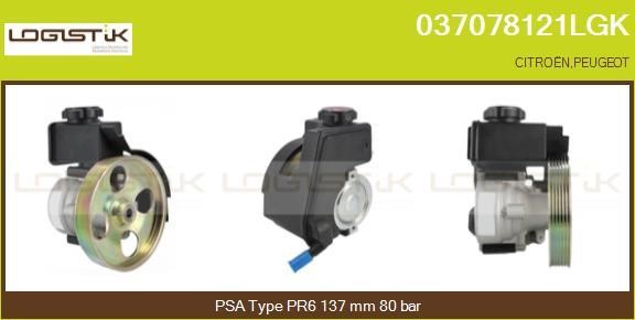 LGK 037078121LGK Hydraulic Pump, steering system 037078121LGK: Buy near me in Poland at 2407.PL - Good price!