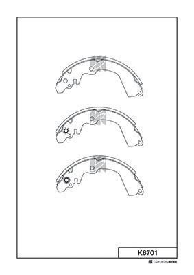 Kashiyama K6701 Brake shoe set K6701: Buy near me in Poland at 2407.PL - Good price!