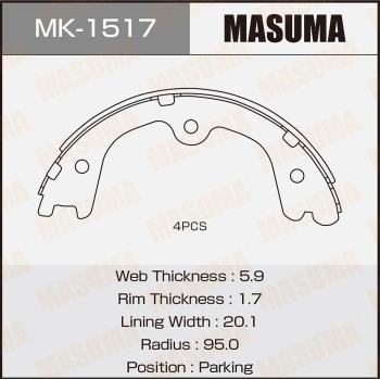 Masuma MK-1517 Szczęki hamulcowe hamulca postojowego MK1517: Dobra cena w Polsce na 2407.PL - Kup Teraz!