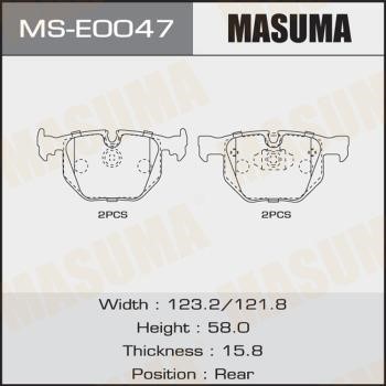 Masuma MS-E0047 Brake shoe set MSE0047: Buy near me in Poland at 2407.PL - Good price!