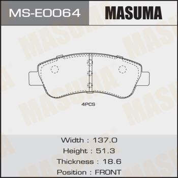 Masuma MS-E0064 Колодки тормозные барабанные, комплект MSE0064: Отличная цена - Купить в Польше на 2407.PL!
