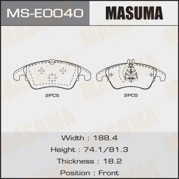 Masuma MS-E0040 Szczęki hamulcowe, zestaw MSE0040: Atrakcyjna cena w Polsce na 2407.PL - Zamów teraz!