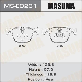 Masuma MS-E0231 Brake shoe set MSE0231: Buy near me in Poland at 2407.PL - Good price!