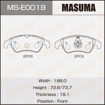 Masuma MS-E0019 Brake shoe set MSE0019: Buy near me in Poland at 2407.PL - Good price!