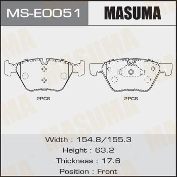 Masuma MS-E0051 Brake shoe set MSE0051: Buy near me in Poland at 2407.PL - Good price!