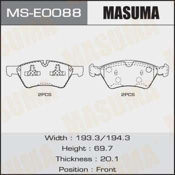 Masuma MS-E0088 Колодки тормозные барабанные, комплект MSE0088: Купить в Польше - Отличная цена на 2407.PL!