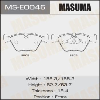 Masuma MS-E0046 Szczęki hamulcowe, zestaw MSE0046: Dobra cena w Polsce na 2407.PL - Kup Teraz!