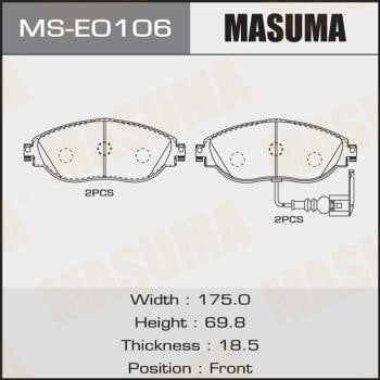 Masuma MS-E0106 Brake shoe set MSE0106: Buy near me at 2407.PL in Poland at an Affordable price!