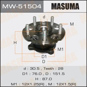 Masuma MW-51504 Wheel Bearing Kit MW51504: Buy near me in Poland at 2407.PL - Good price!
