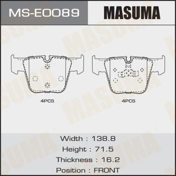 Masuma MS-E0089 Brake shoe set MSE0089: Buy near me in Poland at 2407.PL - Good price!
