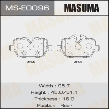 Masuma MS-E0096 Brake shoe set MSE0096: Buy near me in Poland at 2407.PL - Good price!