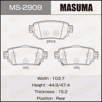 Masuma MS-2909 Brake shoe set MS2909: Buy near me in Poland at 2407.PL - Good price!