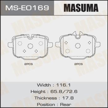 Masuma MS-E0169 Колодки тормозные барабанные, комплект MSE0169: Отличная цена - Купить в Польше на 2407.PL!