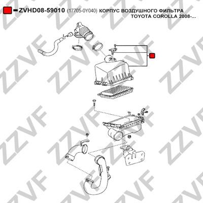 ZZVF ZVHD08-59010 Корпус, повітряний фільтр ZVHD0859010: Приваблива ціна - Купити у Польщі на 2407.PL!