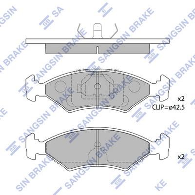 Sangsin SP1505 Front disc brake pads, set SP1505: Buy near me at 2407.PL in Poland at an Affordable price!