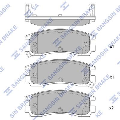 Sangsin SP1285 Rear disc brake pads, set SP1285: Buy near me at 2407.PL in Poland at an Affordable price!