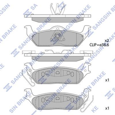 Sangsin SP1626 Rear disc brake pads, set SP1626: Buy near me at 2407.PL in Poland at an Affordable price!