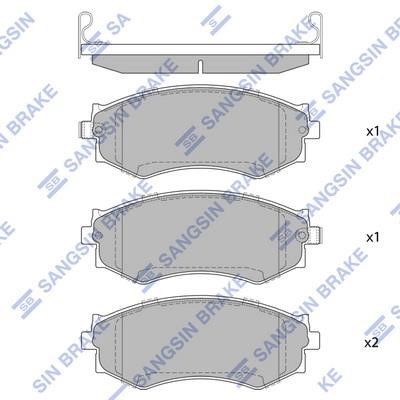 Sangsin SP2034A Front disc brake pads, set SP2034A: Buy near me at 2407.PL in Poland at an Affordable price!