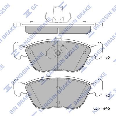 Sangsin SP4256 Гальмівні колодки передні, комплект SP4256: Приваблива ціна - Купити у Польщі на 2407.PL!