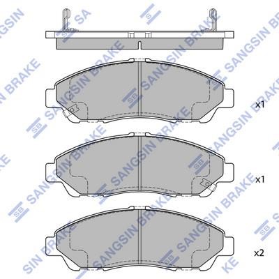 Sangsin SP1452A Front disc brake pads, set SP1452A: Buy near me in Poland at 2407.PL - Good price!