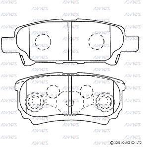 Advics D2N049 Brake Pad Set, disc brake D2N049: Buy near me in Poland at 2407.PL - Good price!