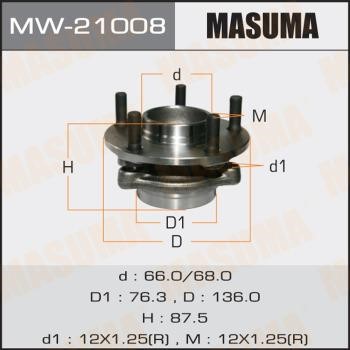 Masuma MW-21008 Wheel hub front MW21008: Buy near me in Poland at 2407.PL - Good price!
