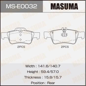 Masuma MS-E0032 Brake shoe set MSE0032: Buy near me at 2407.PL in Poland at an Affordable price!