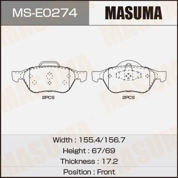 Masuma MS-E0274 Brake shoe set MSE0274: Buy near me in Poland at 2407.PL - Good price!