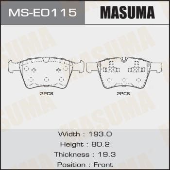 Masuma MS-E0115 Szczęki hamulcowe, zestaw MSE0115: Atrakcyjna cena w Polsce na 2407.PL - Zamów teraz!