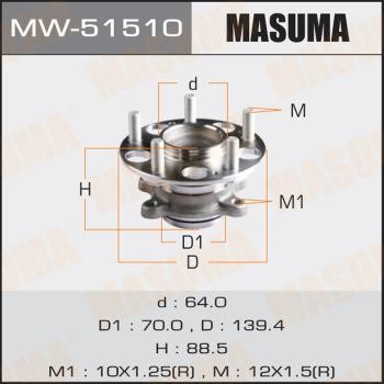 Masuma MW-51510 Wheel hub MW51510: Buy near me in Poland at 2407.PL - Good price!