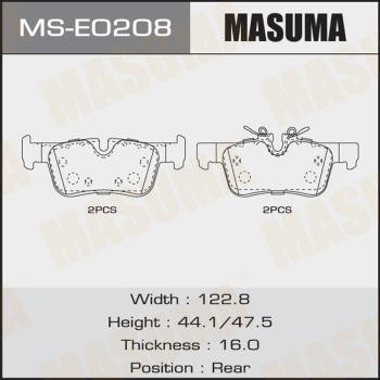 Masuma MS-E0208 Brake shoe set MSE0208: Buy near me at 2407.PL in Poland at an Affordable price!