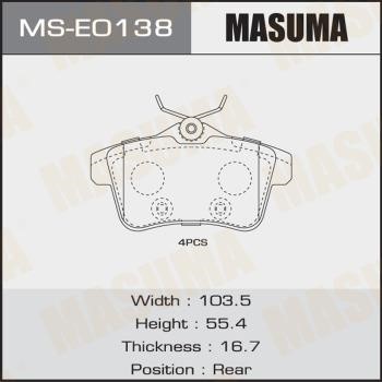 Masuma MS-E0138 Колодки гальмівні барабанні, комплект MSE0138: Приваблива ціна - Купити у Польщі на 2407.PL!