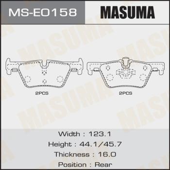 Masuma MS-E0158 Brake shoe set MSE0158: Buy near me at 2407.PL in Poland at an Affordable price!
