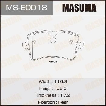 Masuma MS-E0018 Колодки тормозные барабанные, комплект MSE0018: Купить в Польше - Отличная цена на 2407.PL!
