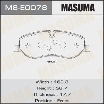Masuma MS-E0078 Brake shoe set MSE0078: Buy near me at 2407.PL in Poland at an Affordable price!