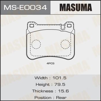 Masuma MS-E0034 Brake shoe set MSE0034: Buy near me in Poland at 2407.PL - Good price!