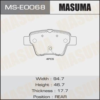 Masuma MS-E0068 Колодки тормозные барабанные, комплект MSE0068: Отличная цена - Купить в Польше на 2407.PL!
