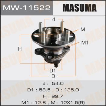 Masuma MW-11522 Wheel hub MW11522: Buy near me in Poland at 2407.PL - Good price!