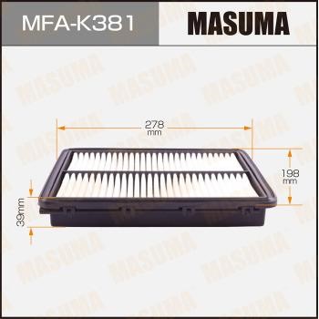 Masuma MFA-K381 Filtr powietrza MFAK381: Atrakcyjna cena w Polsce na 2407.PL - Zamów teraz!