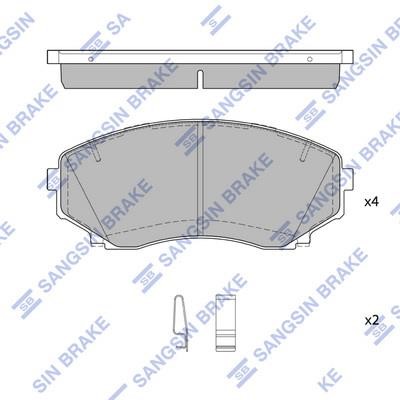 Sangsin SP1527A Тормозные колодки дисковые передние, комплект SP1527A: Отличная цена - Купить в Польше на 2407.PL!