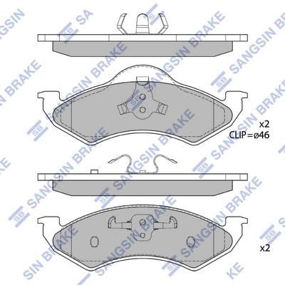 Sangsin SP1310 Front disc brake pads, set SP1310: Buy near me at 2407.PL in Poland at an Affordable price!