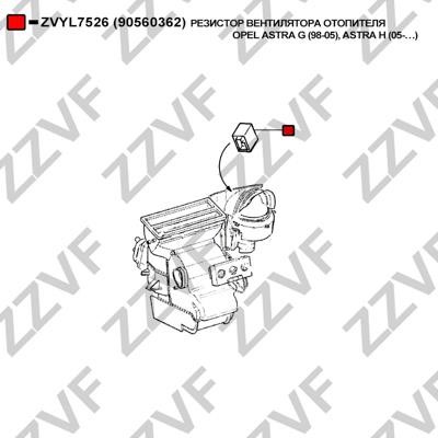 Resistor, interior blower ZZVF ZVYL7526