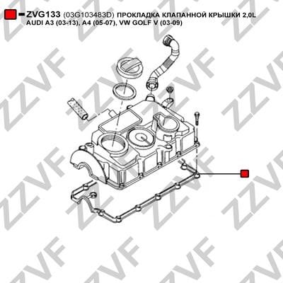 ZZVF ZVG133 Gasket, cylinder head cover ZVG133: Buy near me in Poland at 2407.PL - Good price!