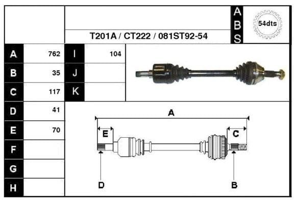 Technik'a 18081A Drive shaft 18081A: Buy near me in Poland at 2407.PL - Good price!