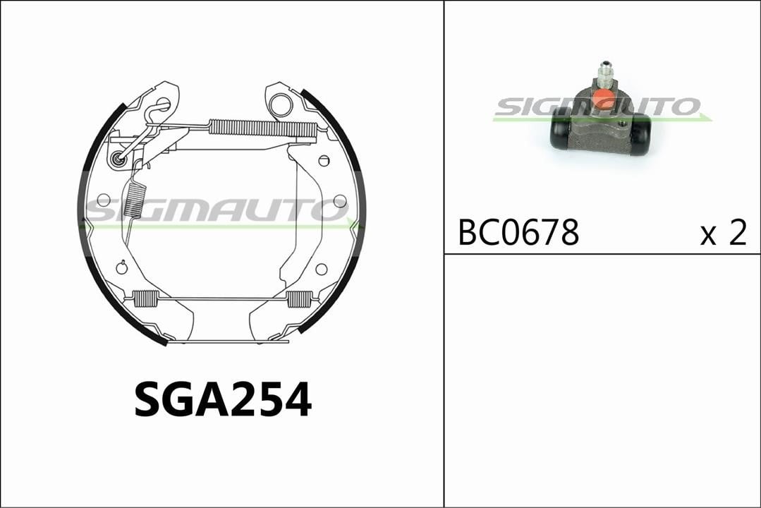 Sigmauto SGA254 Колодки гальмівні барабанні, комплект SGA254: Приваблива ціна - Купити у Польщі на 2407.PL!